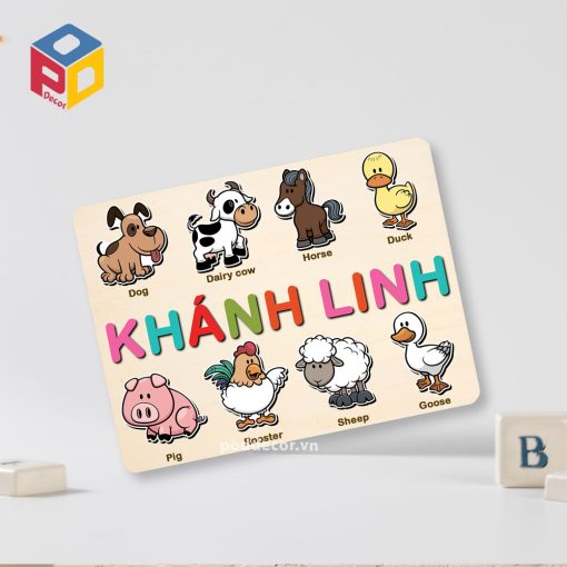 Bảng tên hình động vật - đồ chơi trẻ em thông minh