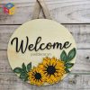 Bảng Welcome WRN02 gỗ hình tròn