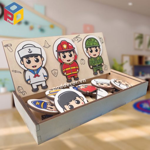 Đồ chơi ráp hình Bộ sưu tập đồng phục các ngành nghề Children's puzzle toys Collection of professional uniforms PT03-2