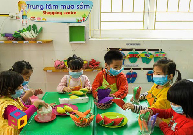 Góc kỹ năng sống mầm non cần màu sắc tươi sáng hài hòa