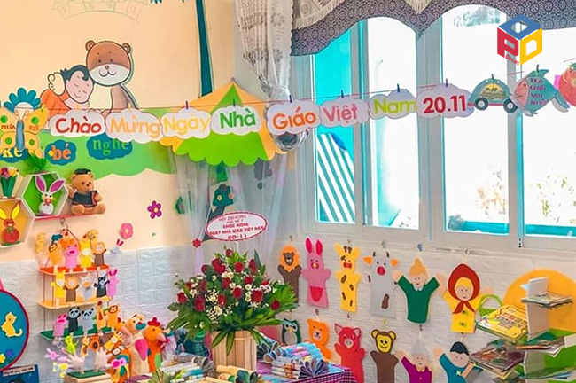 Một góc lớp mầm non trang trí bắt mắt ngày 20 11