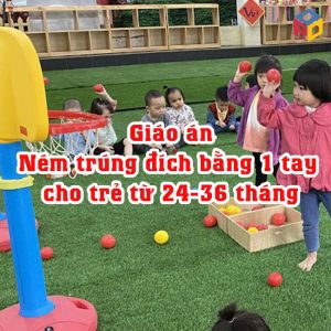 Giáo án Ném trúng đích bằng 1 tay cho trẻ từ 24-36 tháng