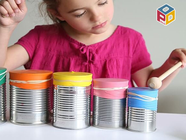 Trống mini từ vỏ lon sữa