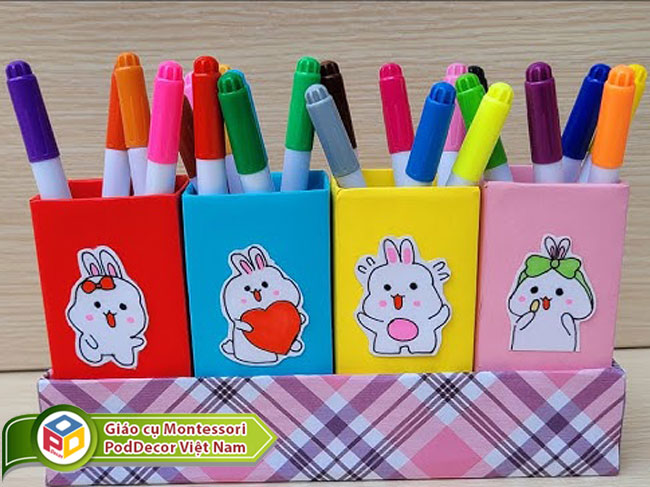 Làm ống đựng bút từ vỏ hộp sữa tươi