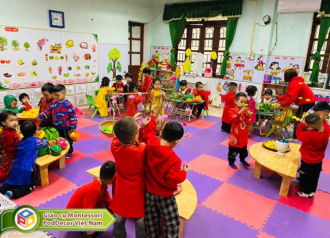 Hoạt động Tết Nguyên Đán trường mầm non Dĩnh Trì Bắc Giang