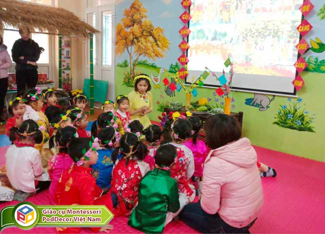Tiết học Bé vui đón Tết Nguyên Đán trường mầm non Hội Hợp tỉnh Vĩnh Phúc