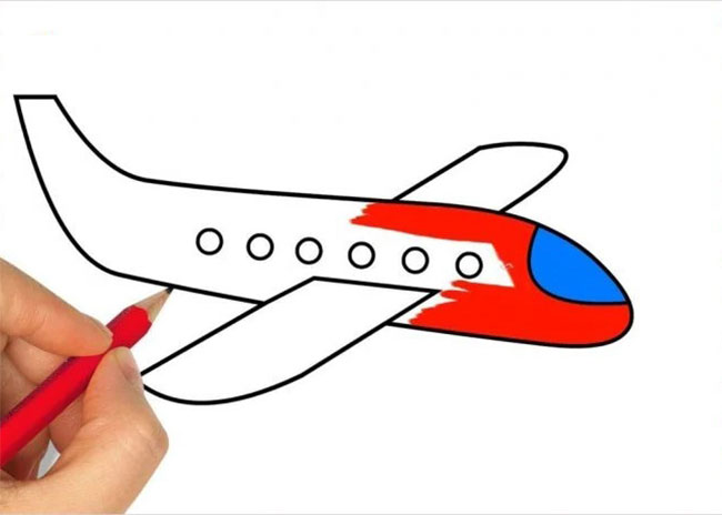 Hoạt động tô màu máy bay giúp trẻ phát triển thị giác và vận động tinh
